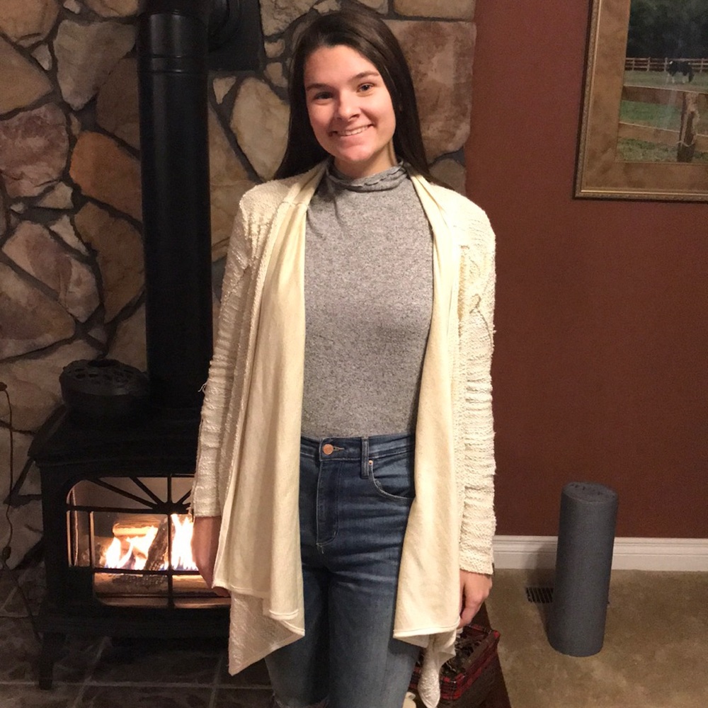 Off white textured cardigan